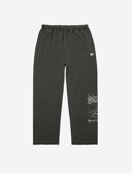 TAG DYEING SWEATPANTS - CHARCOAL brownbreath