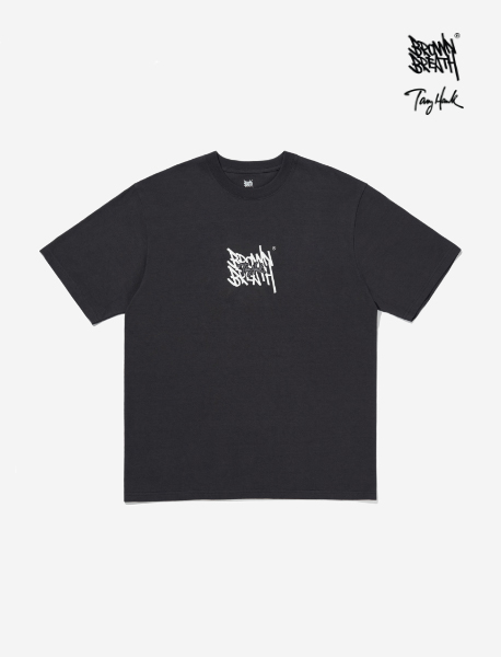 BXT DOUBLE LOGO TEE - CHARCOAL brownbreath